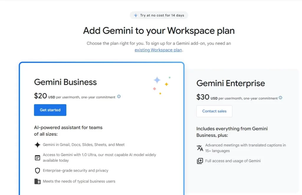 Gemini Business và Gemini Enterprise: Giới Thiệu, Giá và Cách Mua 2024